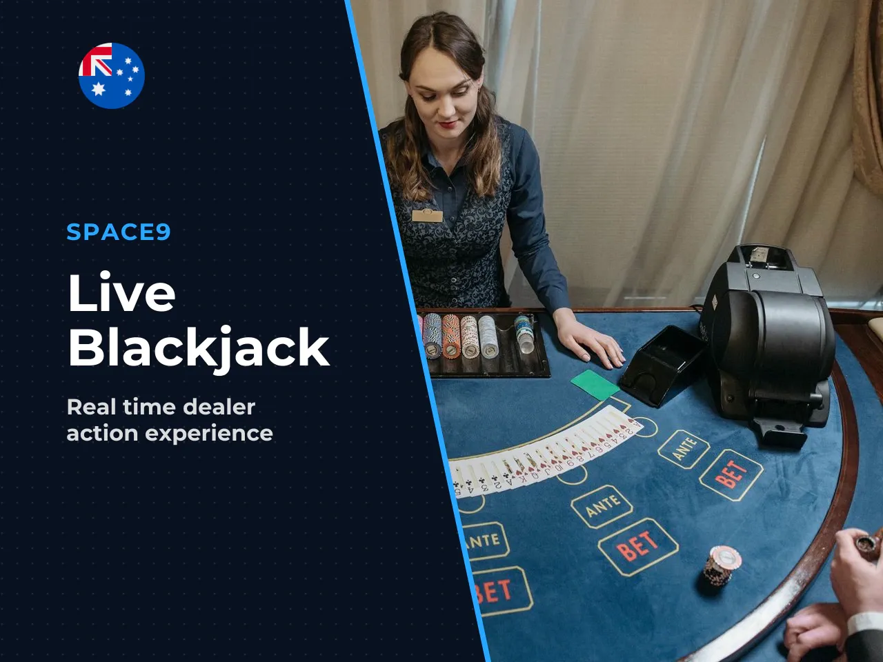 Live blackjack with a real dealer